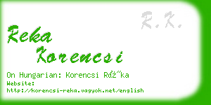 reka korencsi business card